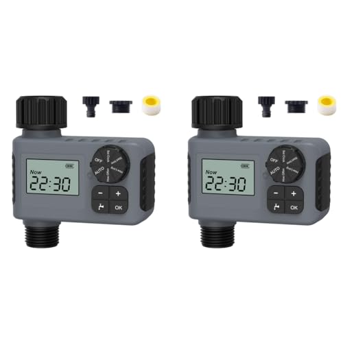 HASTHIP® Outdoor Garden Hose Faucet Timer Programmable Water Sprinkler with Rain Delay Manual Automatic Drip Irrigation 2PCS HASTHIP® Outdoor Garden Hose Faucet Timer Programmable Water Sprinkler with Rain Delay Manual Automatic Drip Irrigation 2PCS